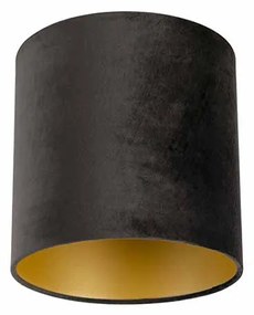 Abajur de veludo 25/25/25 preto - dourado