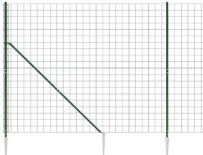Cerca de malha de arame com estacas de fixação 1,4x25 m verde