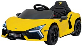 Carro elétrico para Crianças Lamborghini Revuelto 12V 4x4 Rodas Espuma EVA, Assento couro ecológico Amarelo