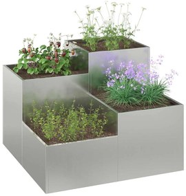 Jardineira vidaXL 80x80x60 cm Aço Galvanizado