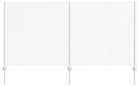 Cerca de Cadeia com 20 Postes em U Prata 1.2x10 m Aço