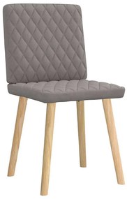 Cadeiras de jantar 2 pcs tecido cinzento-acastanhado
