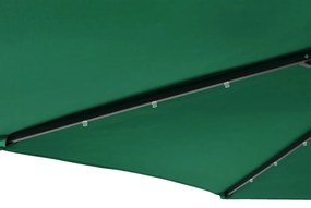 Guarda-sol jardim c/ LEDs e poste de aço 225x225x212 cm verde