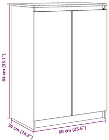 Aparador pinho maciço 60x36x84 cm preto