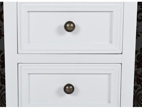 Mesas-de-cabeceira com 2 gavetas 2 pcs MDF branco