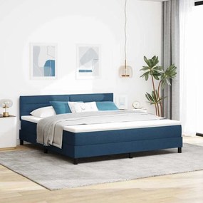 vidaXL Cama Box com colchão com led Azul 180 x 200 cm tecido