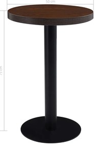 Mesa bistrô 50 cm MDF castanho-escuro