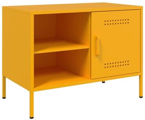 Móveis de TV 2 pcs 68x39x50,5 cm aço amarelo mostarda