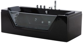 Banheira de hidromassagem em acrílico preto com LED 162 x 76 cm SAMANA Beliani