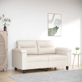 vidaXL Sofá de 2 lugares 120 cm tecido de microfibra bege