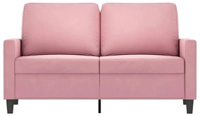 Sofá de 2 lugares veludo 120 cm rosa