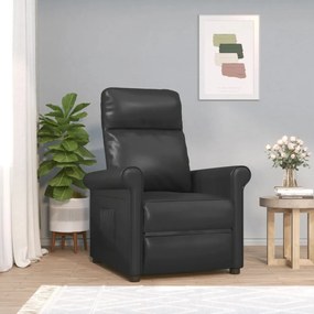 vidaXL Poltrona reclinável elétrica couro artificial preto