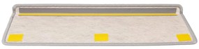 Tapetes escada adesivos aspeto sisal 15pcs 65x21x4 cm platinado