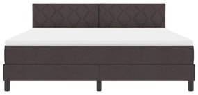 Cama Box com Colchão &amp; LED Marrom Escuro 180x200 cm Tecido