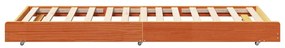 Estrutura de Cama Castanho Encerado Madeira Maciça 80 x 200 cm