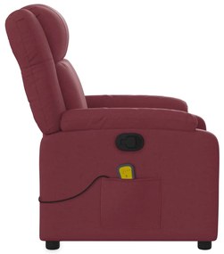 Poltrona de massagens reclinável tecido vermelho tinto