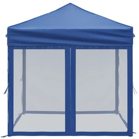 Tenda para festas dobrável com paredes laterais 2x2 m azul