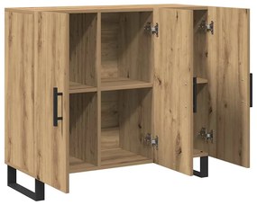 Sideboard vidaXL com 3 portas em Carvalho Artisan 90x34x80 cm em Madei