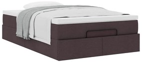 Estrutura de cama otomana com colchão 120x190cm castanho escuro
