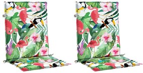 Almofadões para cadeira de encosto baixo 2 pcs tecido multicor