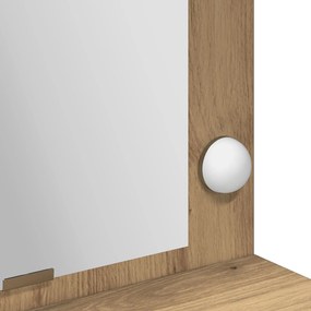 Mesa de Maquilhagem com Luzes LED em Carvalho Artesanal, 100x41x135 cm
