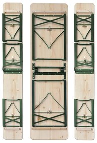 Mesa de cerveja dobrável c/ 2 bancos 220 cm madeira de abeto