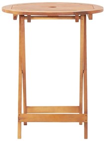 3 pcs conjunto de bistrô vime PE e madeira maciça cinzento