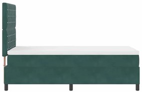 Cama Box com Colchão &amp; LED verde escuro 90x190 cm Veludo