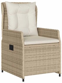 Conjunto de Jantar de Jardim 9 Peças Bege em Rattan Sintético