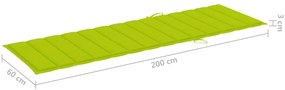 Espreguiçadeira de jardim com mesa e almofadão acácia maciça