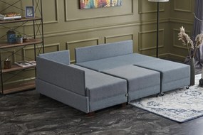 Sofá-cama de canto Fly – Azul – 210x70x280 cm