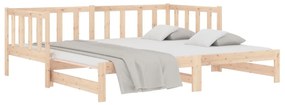 Estrutura sofá-cama de puxar 2x(90x190) cm pinho maciço