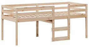 Cama alta com telhado 75x190 cm pinho maciço