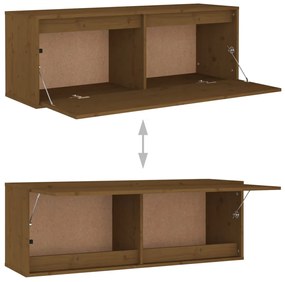 Móveis de TV 2 pcs madeira de pinho maciça castanho-mel