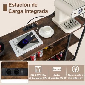 Garrafeira armario de cozinha com estação de carregamento 2 suportes para 15 garrafas Estantes industriais para cozinha doméstica 113 x 35 x 85 cm Cas