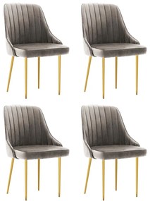 vidaXL Cadeiras de jantar 4 pcs veludo cinzento-claro