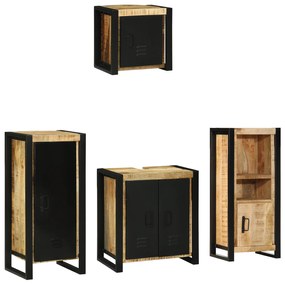 vidaXL Conjunto de Móveis para Banheiro 4 pcs Madeira de manga maciça