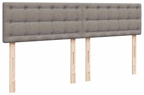 Cama com molas/colchão 200x200 cm tecido castanho-acinzentado