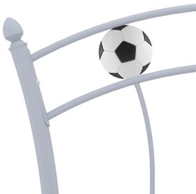 Estrutura de cama com design de futebol 90x200 cm metal cinza