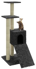 Árvore p/ gatos c/ postes arranhadores sisal 92 cm cinza-escuro