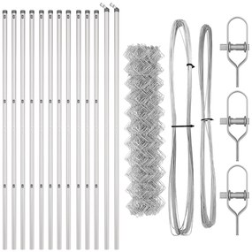Cerca de Cadeado Conjunto de 2 Aço Galvanizado 25 x 1 m Durável