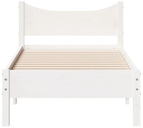 Cama sem colchão 100x200 cm madeira de pinho maciça branco