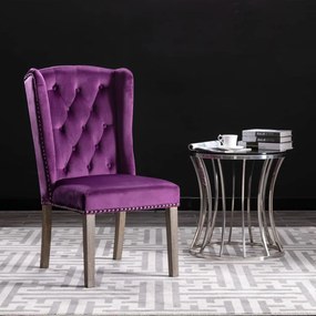 vidaXL Cadeira de jantar veludo roxo
