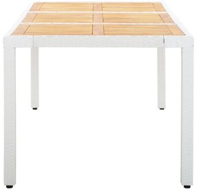 9 pcs conjunto de jantar para exterior vime PE branco