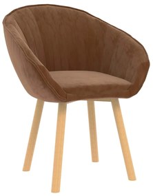 vidaXL Cadeira de jantar veludo castanho
