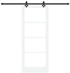 Conjunto de Porta Deslizante vidaXL Branco 83x211 cm Madeira Sólida Pi