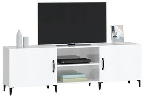 Móvel de TV 150x30x50 cm derivados de madeira branco brilhante