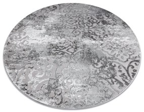 Tapete MEFE moderno  Circulo 8724 Ornamento vintage - Structural dois níveis de lã cinza cinzento