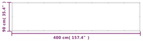Tela de varanda 90x400 cm 100% poliéster oxford cor areia