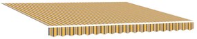 Toldo Retrátil Manual com Listras Multicoloridas LED 400x350 cm